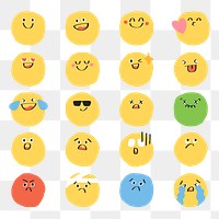 PNG cute doodle emoji icon collection digital sticker