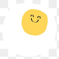 PNG smiley face digital sticker as a fried egg
