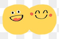 PNG cute emoticons digital sticker of happy faces