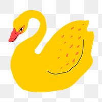Png swan sticker in yellow