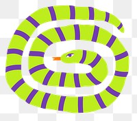 Sticker png green coiled snake