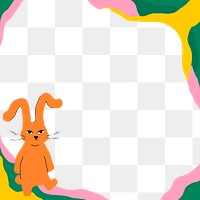 Frame png cute and colorful rabbit illustration