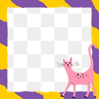 Png cat frame illustration in pink