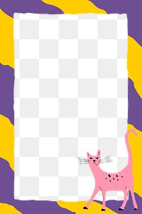 Png cat frame illustration in pink