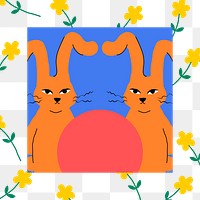 Bunnies png funky animal illustration 