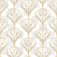 Pattern png seamless gold Gatsby style on transparent background