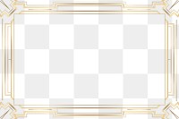 Png frame gold art deco style on transparent background