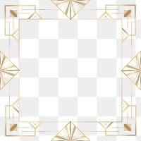 Png frame gatsby art deco style on transparent background