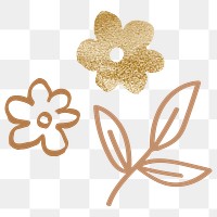 Png doodle gold flower sticker