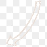 Png curved down left arrow doodle sticker