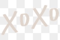 Png xoxo doodle text in gray sticker