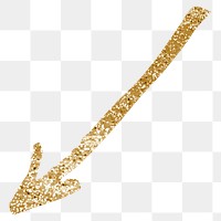 Png doodle down left arrow in glitter sticker