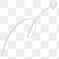 Png twisted arrow doodle in gray sticker