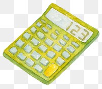 PNG calculator watercolor education graphic digital sticker
