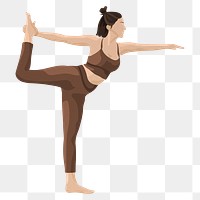 Yoga png dancer pose sticker in minimal style