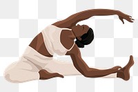 Yoga png head-to-knee pose sticker in minimal style