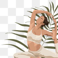 Yoga png mermaid pose sticker in minimal style