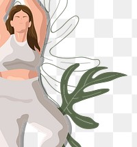 Yoga png tree pose sticker in minimal style