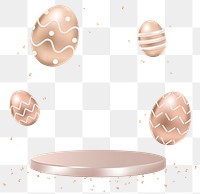 Png luxury Easter 3D product background in rose gold celebration