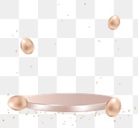 Png luxury Easter 3D product backdrop in rose gold celebration