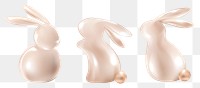 Png luxury easter bunnies 3D in rose gold design element