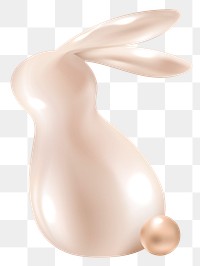 Png luxury easter bunny 3D in rose gold design element