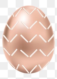 Png 3D easter egg rose gold sticker gold with zig zag pattern
