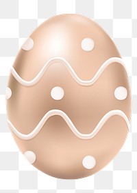 Png 3D easter egg rose gold sticker gold with polka dot pattern