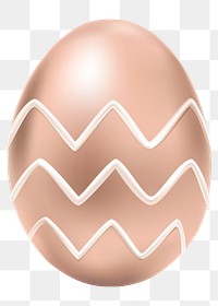 Png 3D easter egg rose gold sticker gold with zig zag pattern