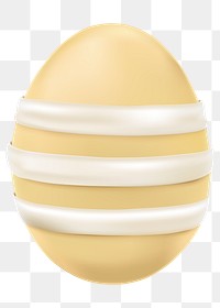 Png 3D easter egg yellow sticker gold with striped pattern