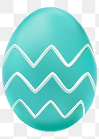 Png 3D easter egg green sticker gold with zig zag pattern