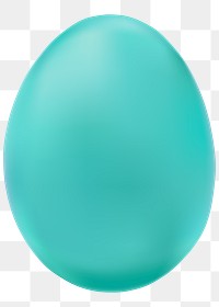 Png green Easter egg 3D matte journal sticker festive celebration