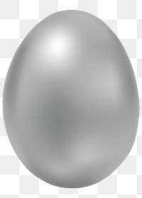 Png silver Easter egg 3D shiny journal sticker festive celebration