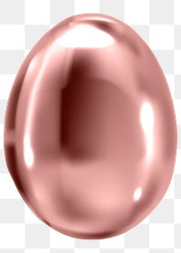 Png pink Easter egg 3D metallic journal sticker festive celebration