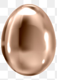 Png copper Easter egg 3D metallic journal sticker festive celebration