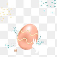 Png easter eggs 3D rose gold on transparent background for greeting card