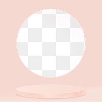 Png pastel simple product backdrop with transparent circle