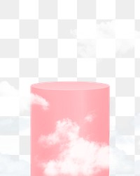 Png product podium in 3D rendering with clouds