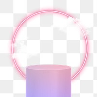 Png product podium in 3D rendering with clouds