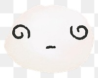 Sticker png watercolor emoticon with dizzy face