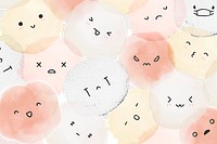 Png emoticons background with diverse feeling in cute doodle style  