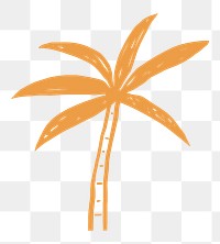 Png palm tree summer sticker doodle in orange
