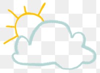 Png sun and cloud doodle journal sticker for kids