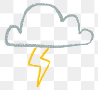 Thunder cloud png cute weather diary sticker