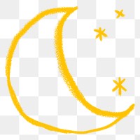 Moon png cute doodle diary sticker for kids