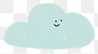 Cloud png cute weather diary sticker with smiling face for kids