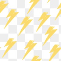 Thunder png seamless pattern background in cute weather theme