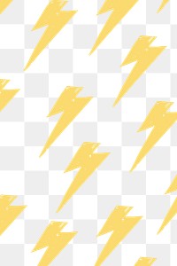 Thunder png seamless pattern background in cute weather theme