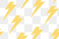 Lightning png seamless pattern background in cute weather theme