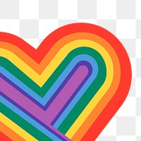 Rainbow heart png for LGBTQ pride month concept